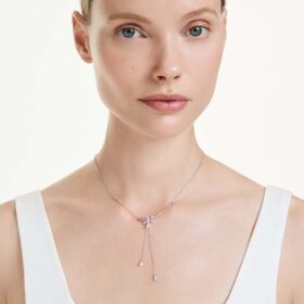 Collana a Y Ariana Grande X Swarovski con tagli misti, libellula, multicolore, placcata in rodio