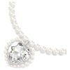 Collana Ariana Grande X Swarovski con perla di cristallo, taglio a cuore, cuore, bianco, placcata in rodio