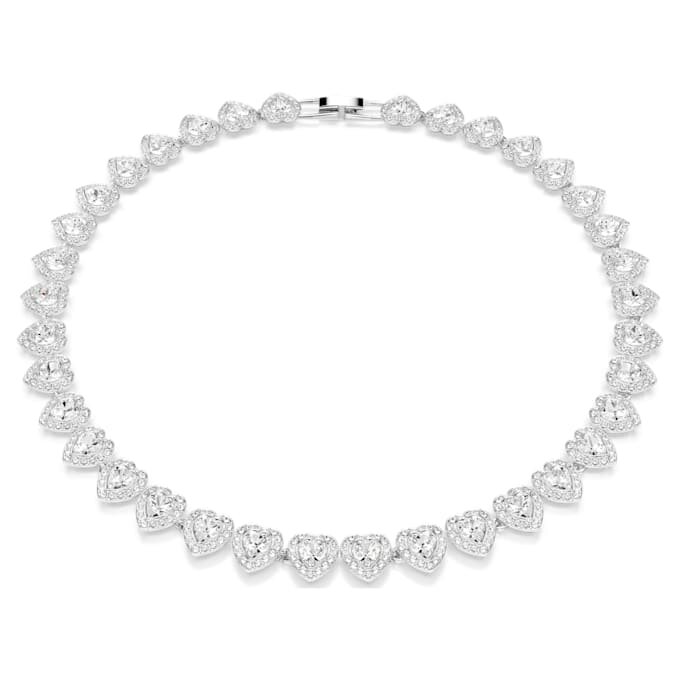 Collana Ariana Grande X Swarovski con tagli misti, cuore, bianco, placcata in rodio Collana Ariana Grande X Swarovski con tagli misti, cuore, bianco, placcata in rodio