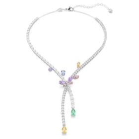 Collana Ariana Grande X Swarovski con tagli misti, libellula, multicolore, placcata in rodio