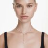Collana Ariana Grande X Swarovski Y con tagli misti, perla di cristallo, cuore, bianco, placcata in rodio