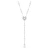 Collana Ariana Grande X Swarovski Y con tagli misti, perla di cristallo, cuore, bianco, placcata in rodio