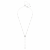 Collana Ariana Grande X Swarovski Y con tagli misti, perla di cristallo, cuore, bianco, placcata in rodio