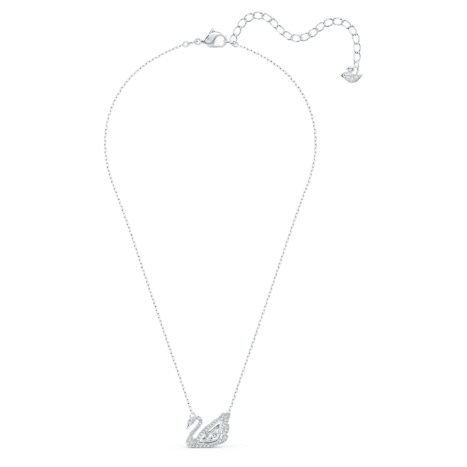 Collana Cigno “Dancing Swan”, bianca, placcata in rodio Collana Cigno “Dancing Swan”, bianca, placcata in rodio