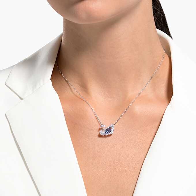 Collana Cigno “Dancing Swan”, blu, placcata in rodio Collana Cigno “Dancing Swan”, blu, placcata in rodio