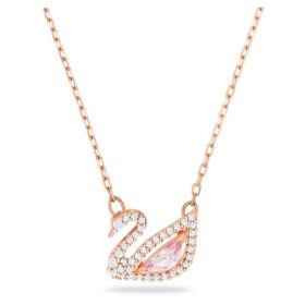 Collana Cigno, rosa, placcata in oro rosa