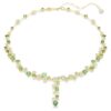 Collana Constella a Y con tagli misti, verde, placcata in oro