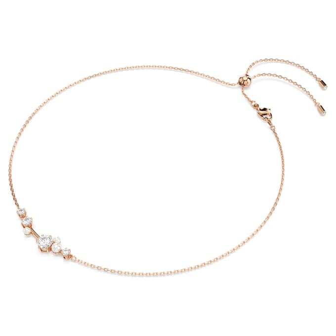 Collana Constella con perle di cristallo, taglio rotondo, bianco, placcata in oro rosa Collana Constella con perle di cristallo, taglio rotondo, bianco, placcata in oro rosa