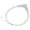 Collana Constella con tagli misti, chiusura, bianca, placcata in rodio