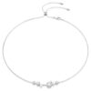 Collana Constella Crystal Pearl, tagli rotondi, bianca, placcata in rodio