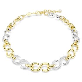 Collana Dextera con taglio rotondo, catena, bianca, finitura in metalli misti