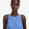 Collana Dextera Strandage con taglio rotondo, bianca, finitura in metalli misti Collana Dextera Strandage con taglio rotondo, bianca, finitura in metalli misti