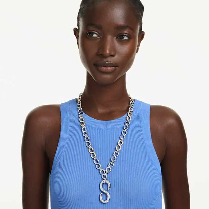 Collana Dextera Strandage con taglio rotondo, bianca, finitura in metalli misti Collana Dextera Strandage con taglio rotondo, bianca, finitura in metalli misti