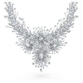Collana Galaxy con diamanti sintetici 156,62 Ct Tw, forme miste, oro bianco 18 carati