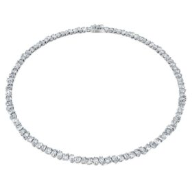 Collana Galaxy Tennis con diamanti sintetici 47,27 Ct Tw, forme miste, oro bianco 18 carati