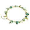 Collana Gema con tagli misti, verde, placcata in oro