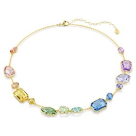 Collana Gema Tagli misti, multicolore, placcata in oro
