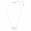 Collana Hyperbola con simbolo dell’Infinity e cuore, bianca, finitura in metalli misti