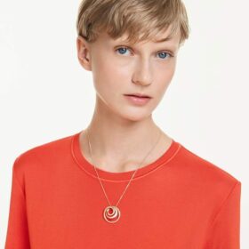 Collana Hyperbola con taglio rotondo, bianca, placcata in oro