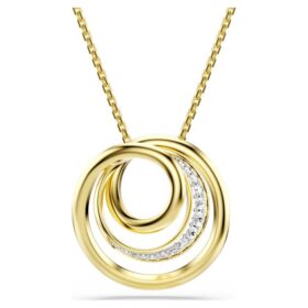 Collana Hyperbola con taglio rotondo, bianca, placcata in oro