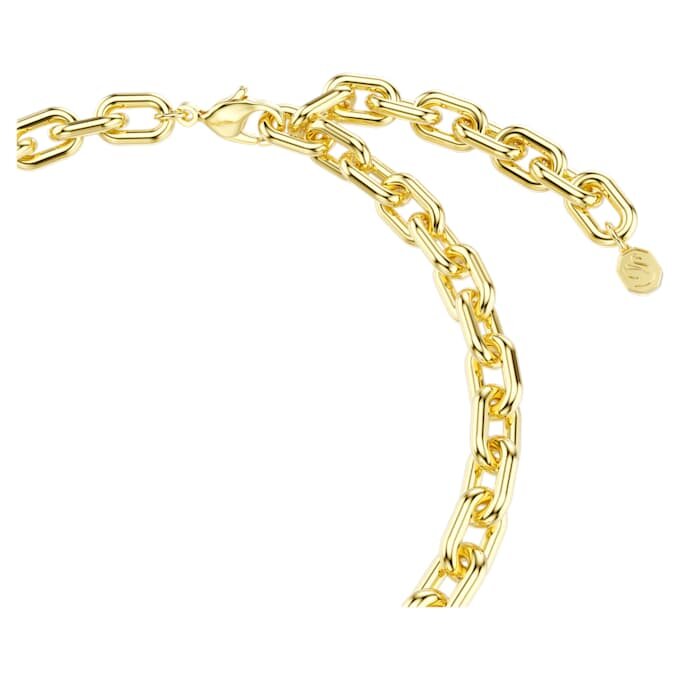 Collana Idyllia con ciondoli di diverse forme, cuore, chiave, multicolore, placcata in oro