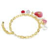 Collana Idyllia con ciondoli di diverse forme, cuore, chiave, multicolore, placcata in oro