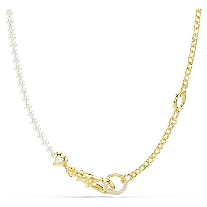 Collana Idyllia con perla di cristallo, bianca, placcata in oro Collana Idyllia con perla di cristallo, bianca, placcata in oro