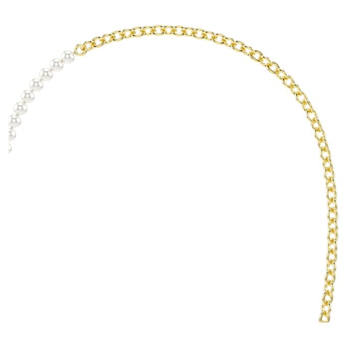 Collana Idyllia con perla di cristallo, bianca, placcata in oro Collana Idyllia con perla di cristallo, bianca, placcata in oro