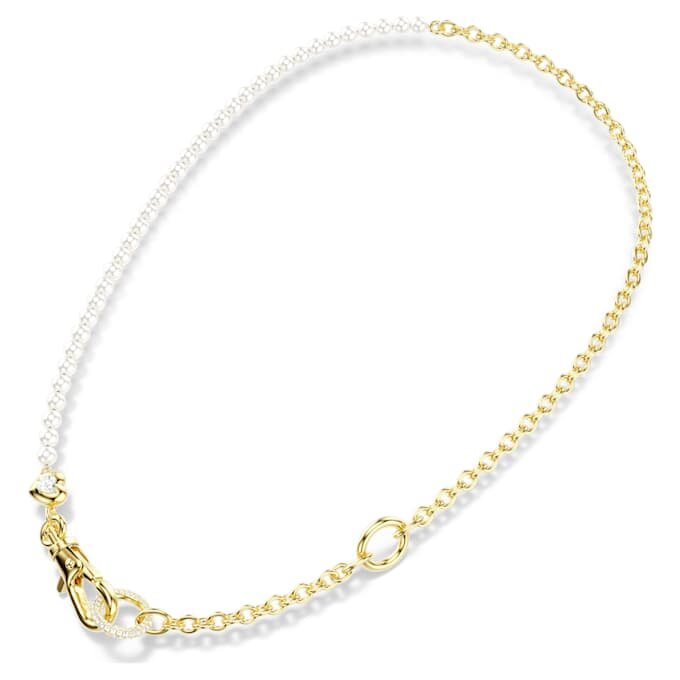 Collana Idyllia con perla di cristallo, bianca, placcata in oro Collana Idyllia con perla di cristallo, bianca, placcata in oro