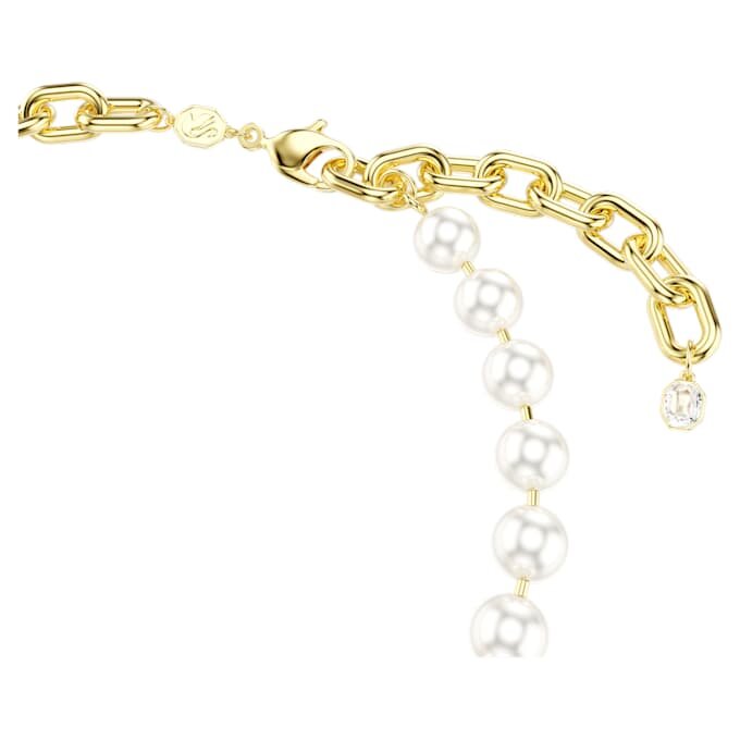 Collana Idyllia con perla di cristallo, bianca, placcata in oro Collana Idyllia con perla di cristallo, bianca, placcata in oro