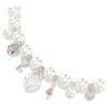 Collana Idyllia con perle di cristallo, tagli misti, bianca, placcata in rodio