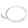 Collana Idyllia con perle di cristallo, tagli misti, bianca, placcata in rodio
