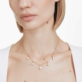 Collana Imber con tagli misti, bianca, placcata in oro