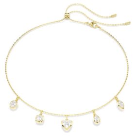Collana Imber con tagli misti, bianca, placcata in oro