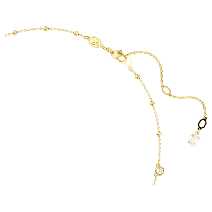 Collana Imber con taglio rotondo, design a gocce sparse, bianca, placcata in oro Collana Imber con taglio rotondo, design a gocce sparse, bianca, placcata in oro