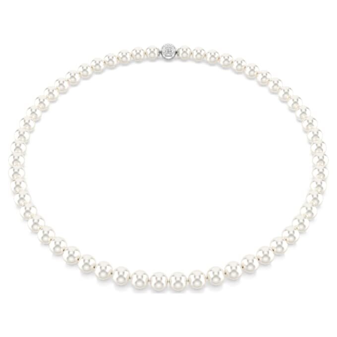 Collana Matrix con perle di cristallo, bianca, placcata in rodio Collana Matrix con perle di cristallo, bianca, placcata in rodio