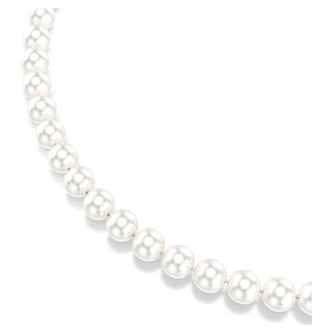 Collana Matrix con perle di cristallo, bianca, placcata in rodio Collana Matrix con perle di cristallo, bianca, placcata in rodio