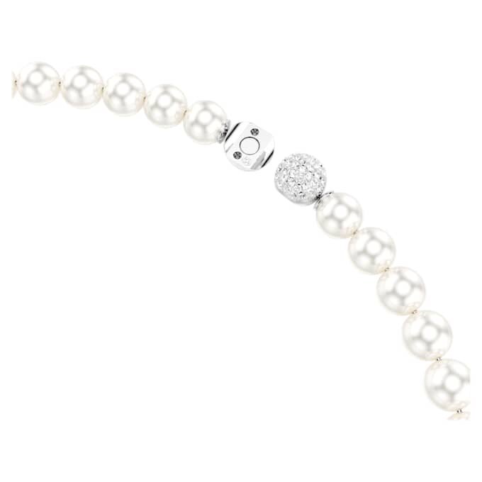 Collana Matrix con perle di cristallo, bianca, placcata in rodio Collana Matrix con perle di cristallo, bianca, placcata in rodio