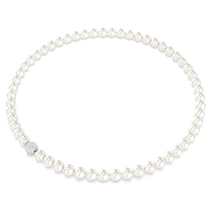 Collana Matrix con perle di cristallo, bianca, placcata in rodio Collana Matrix con perle di cristallo, bianca, placcata in rodio