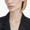 Collana Matrix con sfumato di zirconi a taglio rotondo, bianca, placcata in rodio