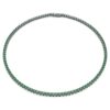 Collana Matrix Tennis con taglio rotondo, verde, placcata in rutenio Collana Matrix Tennis con taglio rotondo, verde, placcata in rutenio