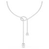 Collana Matrix Y con perla di cristallo, taglio rotondo, bianca, placcata in rodio Collana Matrix Y con perla di cristallo, taglio rotondo, bianca, placcata in rodio