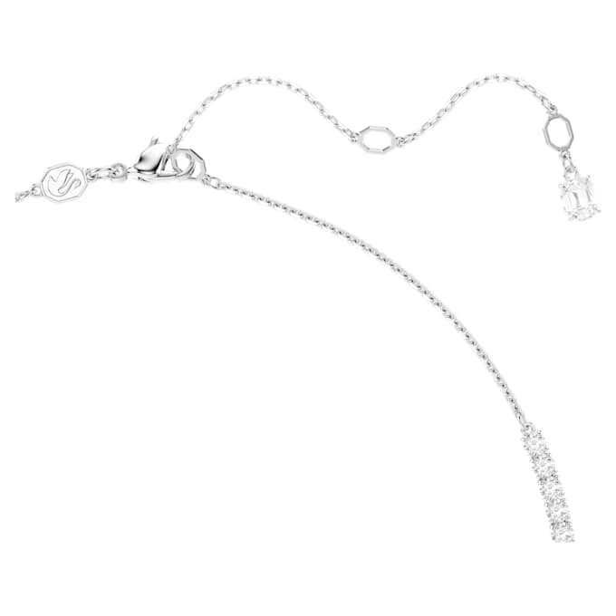 Collana Matrix Y con perla di cristallo, taglio rotondo, bianca, placcata in rodio Collana Matrix Y con perla di cristallo, taglio rotondo, bianca, placcata in rodio