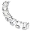 Collana Millenia con cristalli oversize, taglio ottagonale, bianca, placcata in rodio