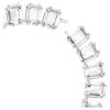 Collana Millenia con cristalli oversize, taglio ottagonale, bianca, placcata in rodio