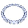 Collana Millenia con cristalli oversize, taglio ottagonale, blu, placcata in rodio Collana Millenia con cristalli oversize, taglio ottagonale, blu, placcata in rodio