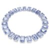 Collana Millenia con cristalli oversize, taglio ottagonale, blu, placcata in rodio Collana Millenia con cristalli oversize, taglio ottagonale, blu, placcata in rodio