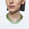 Collana Millenia con cristalli oversize, taglio ottagonale, verde, placcata in oro Collana Millenia con cristalli oversize, taglio ottagonale, verde, placcata in oro