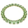 Collana Millenia con cristalli oversize, taglio ottagonale, verde, placcata in oro Collana Millenia con cristalli oversize, taglio ottagonale, verde, placcata in oro