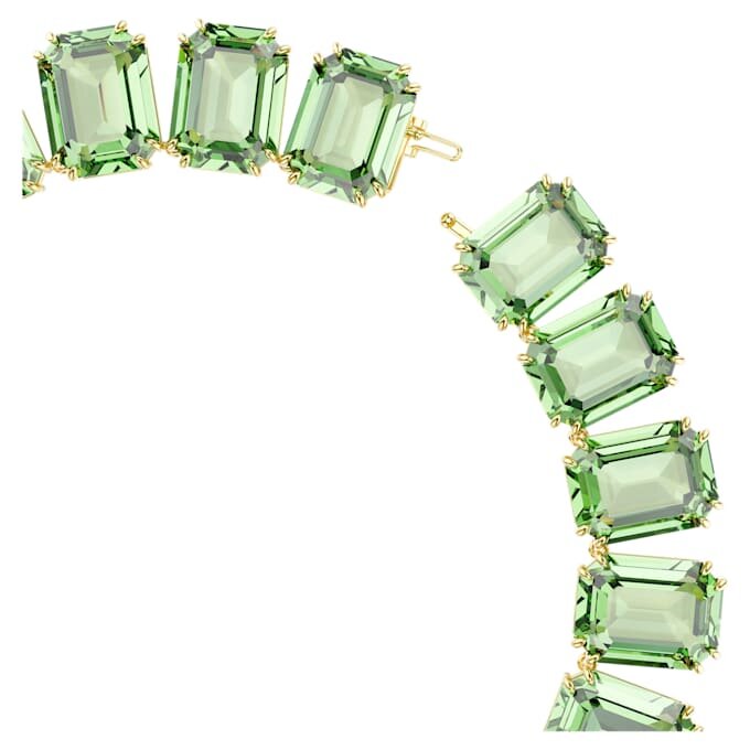 Collana Millenia con cristalli oversize, taglio ottagonale, verde, placcata in oro Collana Millenia con cristalli oversize, taglio ottagonale, verde, placcata in oro